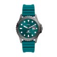 Fossil Blue Dive Three-Hand Date Oasis Silicone Watch For Sale