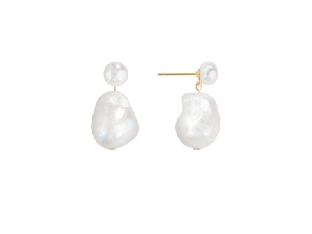 Shashi Lianthia Earring Vermeil on Sterling Silver  Freshwater Pearl Cheap