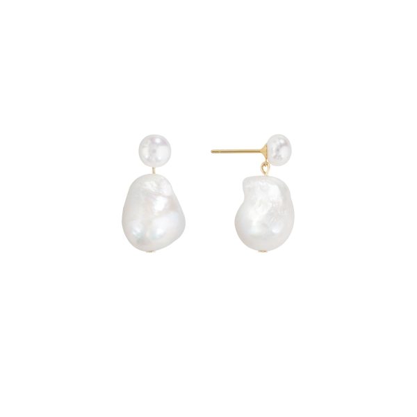 Shashi Lianthia Earring Vermeil on Sterling Silver  Freshwater Pearl Cheap