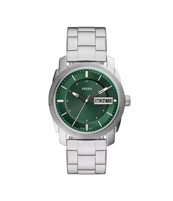 Fossil Machine Three-Hand Date Stainless Steel Watch Online Hot Sale