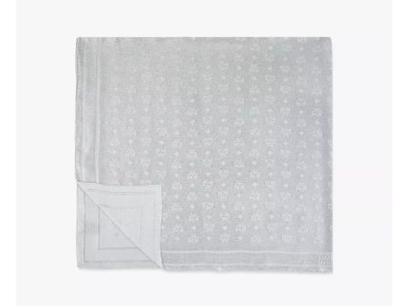 MCM Oversized Italian Silk-lurex Shawl with All-over Visetos Monogram Jacquard Motif on Sale