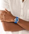 Fossil Blue Dive Three-Hand Date Blue Silicone Watch on Sale