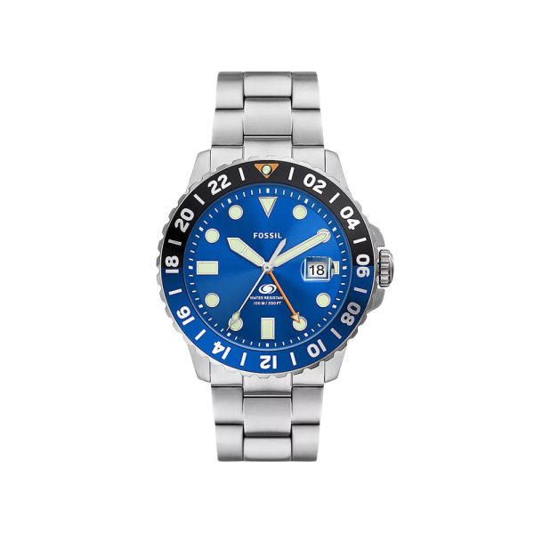 Fossil Blue GMT Stainless Steel Watch Online Sale