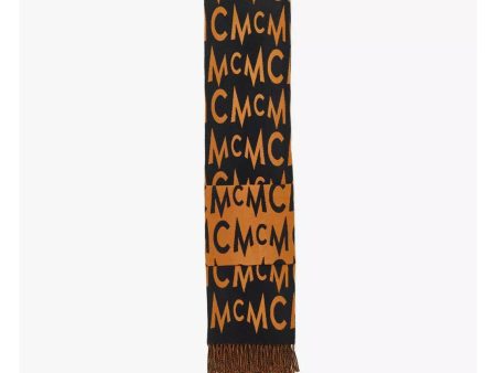 MCM Oversized Wool-silk Stole with Jacquard “MCM” Monogram and Pocket Sale