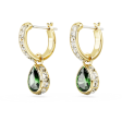 Swarovski Stilla Drop Earrings Pear cut, Green, Gold-tone plated Online now