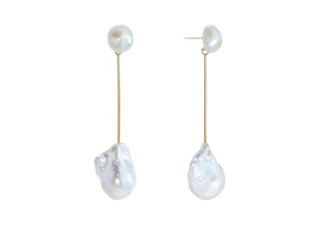 Petunia Pearl Earring Pearl Vermeil on Sterling Silver Fashion