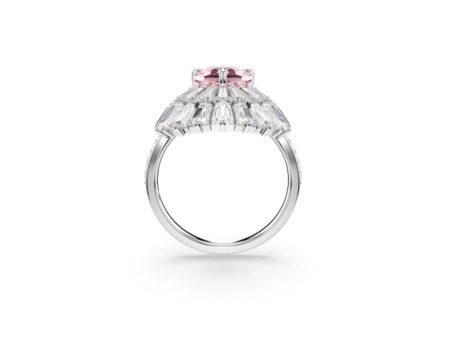 Swarovski Idyllia Cocktail Ring Mixed cuts Shell  Pink Rhodium plated Cheap