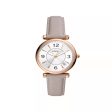 Fossil Women s Carlie Three-Hand Date Gray LiteHide™ Leather Watch Online Hot Sale