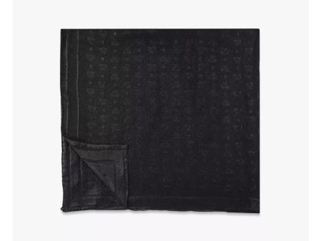 MCM Oversized Italian Silk-lurex Shawl with All-over Visetos Monogram Jacquard Motif For Sale