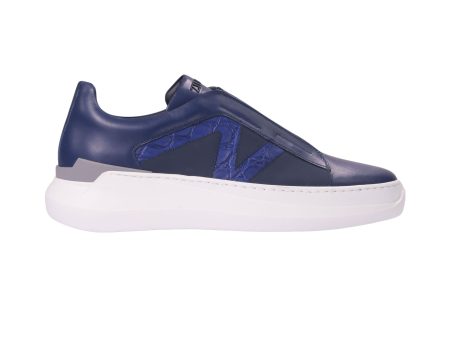 Zilli Men s Blue Sneakers in Calfskin Online