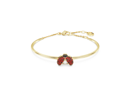 Swarovski Idyllia Bangle Ladybug, Red, Gold-tone plated, Medium Supply