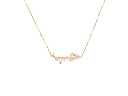 Michella 18K Gold Love Necklace In Arabic With Enamel And Diamonds For Sale