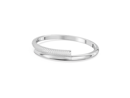 Swarovski Dextera Bangle Magnetic Closure, White, Rhodium plated, Small Online Hot Sale