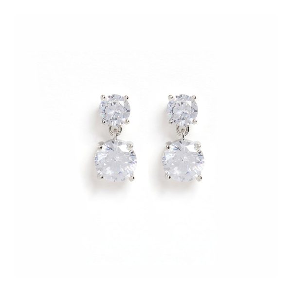 Shashi Drop Earring White Gold post stainless steel For Discount