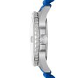 Fossil Blue Dive Three-Hand Date Blue Silicone Watch on Sale