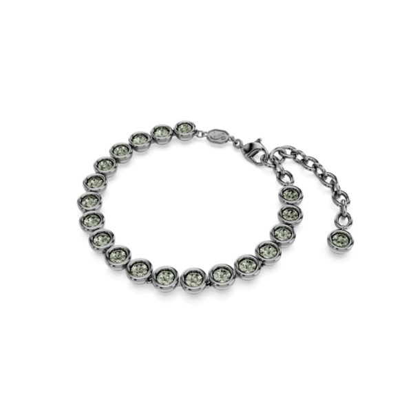 Swarovski Imber Tennis Bracelet Round cut, Black, Ruthenium plated, Medium Online