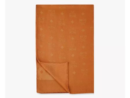 MCM Hand-sewn Italian Silk Shawl with Visetos Monogram Motif Hot on Sale