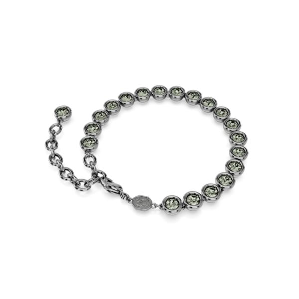 Swarovski Imber Tennis Bracelet Round cut, Black, Ruthenium plated, Medium Online