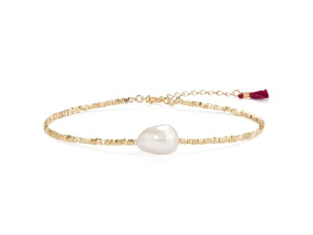 Bracelet Dasha Vermeil Pearl on Sterling Silver Online now