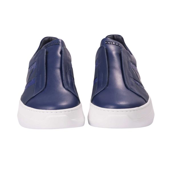 Zilli Men s Blue Sneakers in Calfskin Online