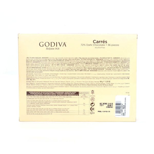 Godiva Carrés Dark 72% 36 pieces on Sale