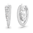 Swarovski Rota Hoop Earrings Mixed cuts, White, Rhodium plated Online now