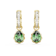 Swarovski Stilla Drop Earrings Pear cut, Green, Gold-tone plated Online now