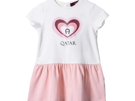 Aigner Kids Baby Girl s White & Pink Dress For Sale