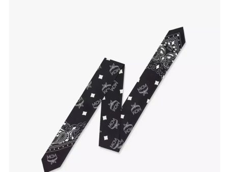 MCM Organic Italian Silk Scarf with Bandana-inspired Visetos Monogram Print Fashion