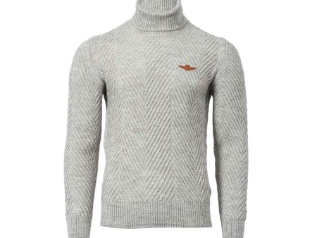 Aeronautica Militare Men s Light Beige High Neck Sweater in Wool Blend Cheap