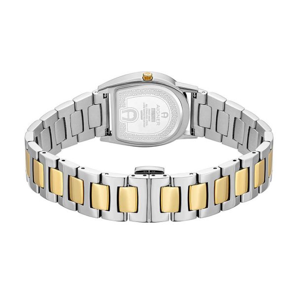 Aigner Pisa Women s Stainless Steel   Gold Plated Case & Bracelet With Green Dial Watch Online Sale