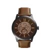 Fossil Townsman 48 mm Automatic Brown Leather Watch For Sale