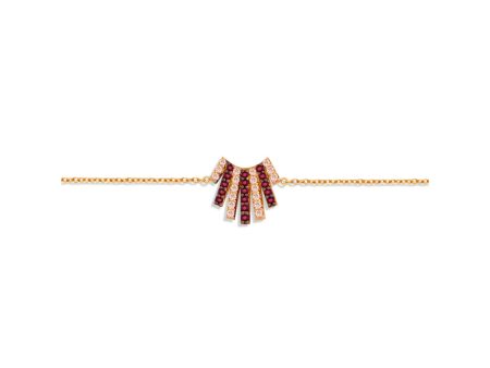 Michella 18K Gold Bracelet Incrusted With White Gold And Rubies For Discount