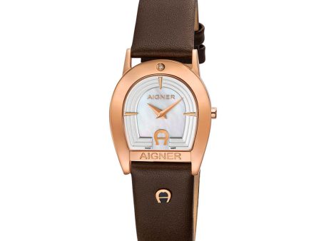 Aigner Varese Women s Rose Gold Case With White MOP Dial And Brown Leather Strap Watch Online