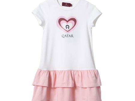 Aigner Kids Girl s White & Pink Dress For Sale